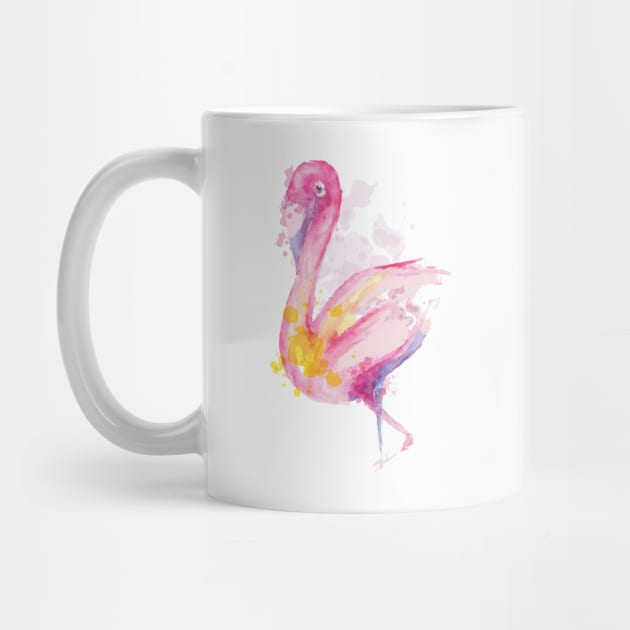 flamingo lovers watercolor with paint by Midoart